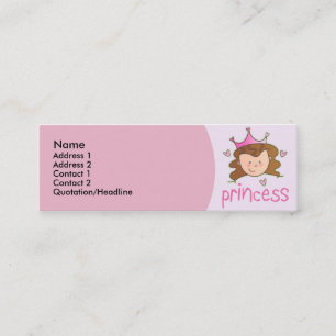 Minitarjeta De Visita Princesa triguena bonita Skinny Profile Cards