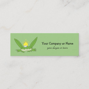 Minitarjeta De Visita Príncipe Rana Divertido Caricatura Verde