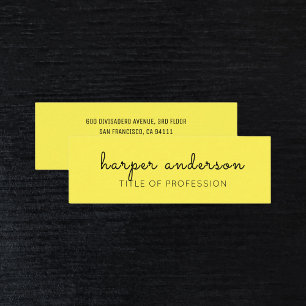 Minitarjeta De Visita Profesional Amarillo Simple Moderno