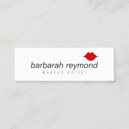 Minitarjeta De Visita profesional de belleza de maquillaje mínimo blanco