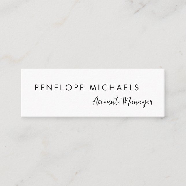 Minitarjeta De Visita Profesional de código QR blanco negro mínimo moder (Anverso)