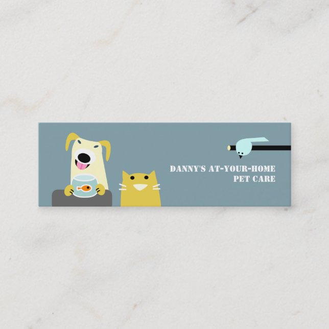 Minitarjeta De Visita Profesional del cuidado de animales de compañía (Anverso)