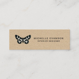 Minitarjeta De Visita Profesional del logotipo de mariposa de época
