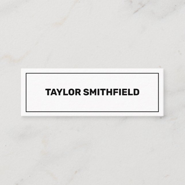 Minitarjeta De Visita Profesional Geométrico Simple Mínimo (Anverso)