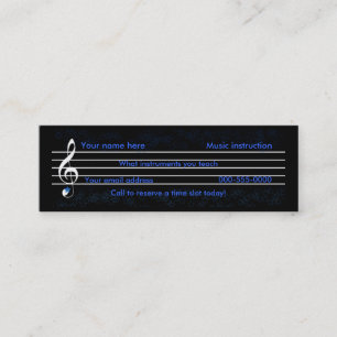 Minitarjeta De Visita profesor de música/instrucción
