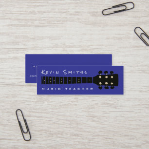 Minitarjeta De Visita Profesor de Música Moderno Azul Genial