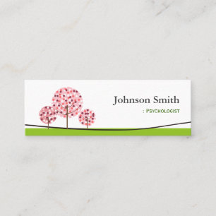 Minitarjeta De Visita Psicólogo - Logotipo del árbol de desear rosa