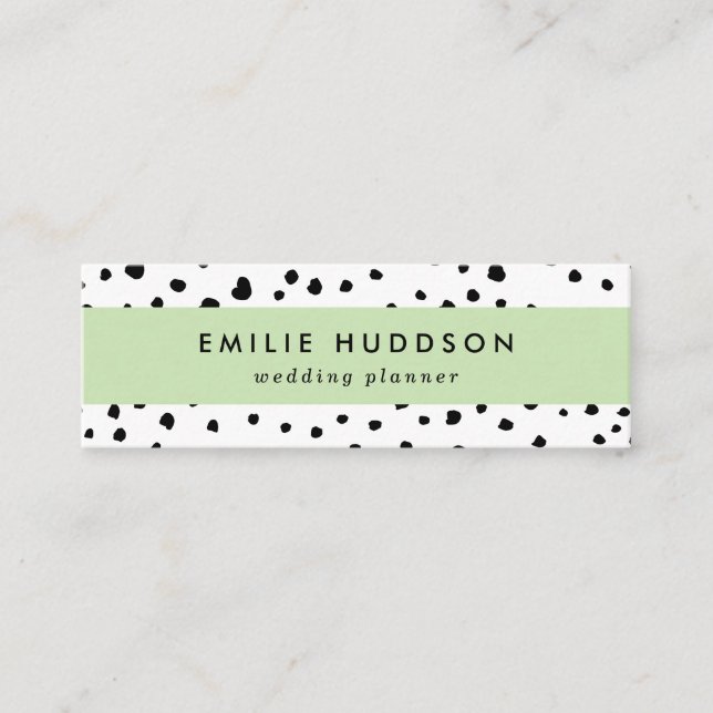 Minitarjeta De Visita Puntos dálmatas, puntos dálmatas, blanco y negro (Anverso)