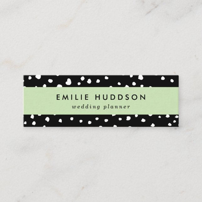 Minitarjeta De Visita Puntos dálmatas, puntos dálmatas, blanco y negro (Anverso)