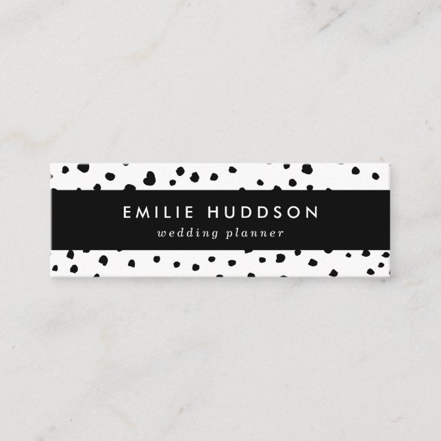 Minitarjeta De Visita Puntos dálmatas, puntos dálmatas, blanco y negro (Anverso)