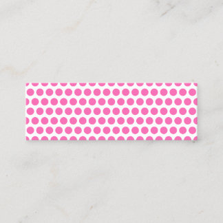 Minitarjeta De Visita Puntos de polka blanco y rosado caliente