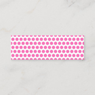 Minitarjeta De Visita Puntos de polka blanco y rosado caliente