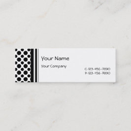 Minitarjeta De Visita Puntos de Polka Negro sobre la plantilla de la tar