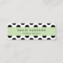 Minitarjeta De Visita Puntos de polka, patrón de puntos de polka, negro 