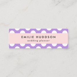 Minitarjeta De Visita Puntos de Polka Púrpura, Patrón De Punto De Polka,