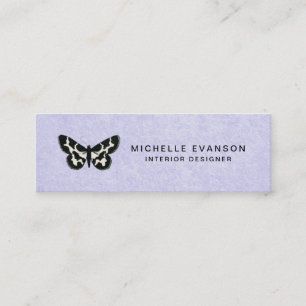 Minitarjeta De Visita Purple de lavanda con el logotipo de mariposa simp