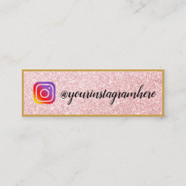 Minitarjeta De Visita Purpurina rosado Gold Black Media