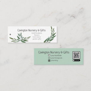 Minitarjeta De Visita QR Code Website Garden Nursery Merchandias