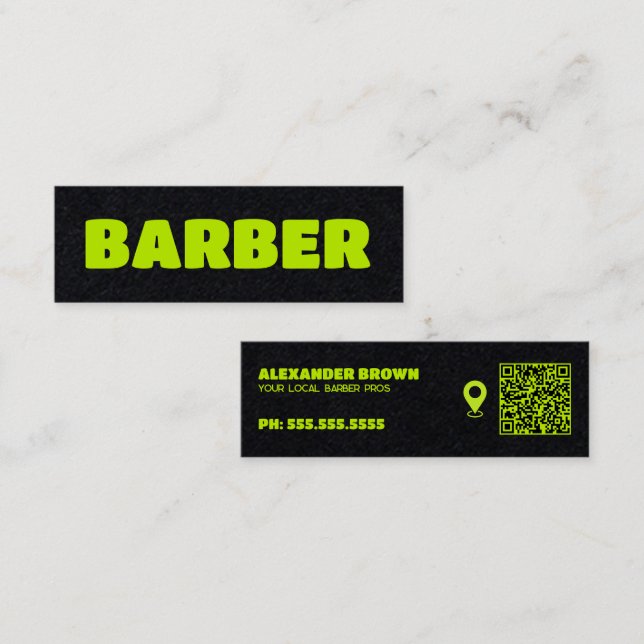 Minitarjeta De Visita QR de Personalizado de mapas de Barber (Anverso / Reverso)
