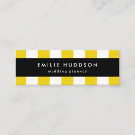 Minitarjeta De Visita Rayas amarillas, franjas blancas, patrón rayado