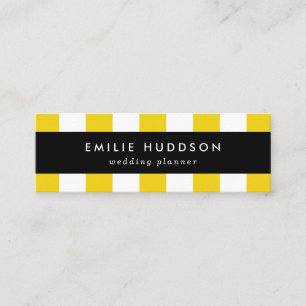 Minitarjeta De Visita Rayas amarillas, franjas blancas, patrón rayado