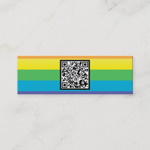Minitarjeta De Visita rayas arco iris Código QR