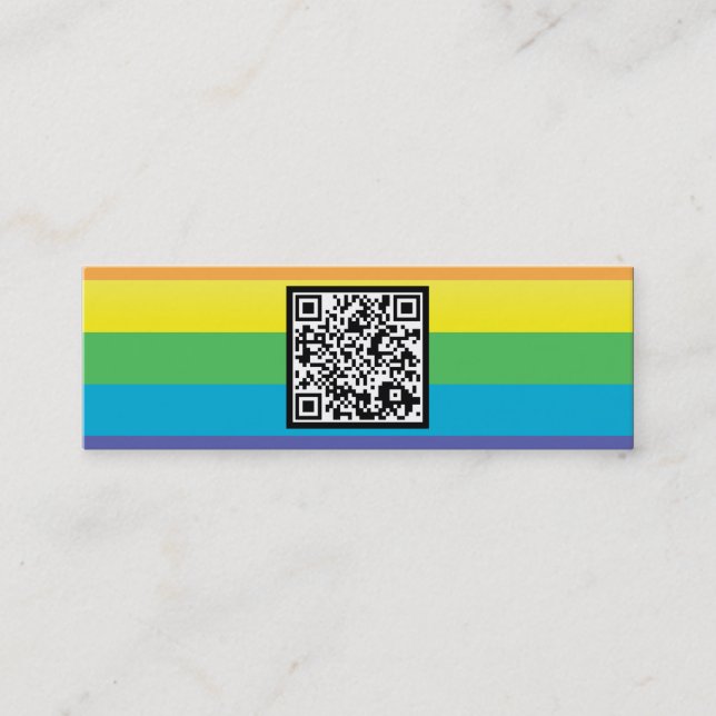 Minitarjeta De Visita rayas arco iris Código QR (Anverso)