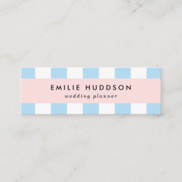 Minitarjeta De Visita Rayas azules, rayas blancas, patrón rayado