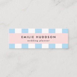Minitarjeta De Visita Rayas azules, rayas blancas, patrón rayado