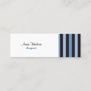 Minitarjeta De Visita Rayas azules, rayas negras, patrón rayado