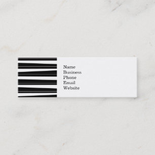 Minitarjeta De Visita Rayas desiguales del modelo blanco y negro fresco