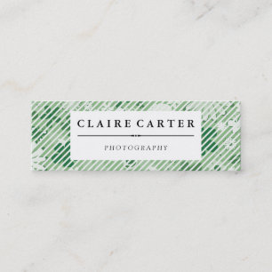 Minitarjeta De Visita Rayas diagonales florales de fotografía