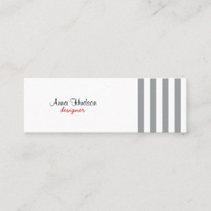 Minitarjeta De Visita Rayas grises, franjas blancas, patrón rayado
