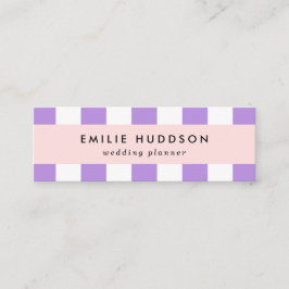 Minitarjeta De Visita Rayas púrpuras, franjas blancas, patrón rayado