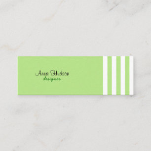 Minitarjeta De Visita Rayas verdes, rayas blancas, patrón rayado