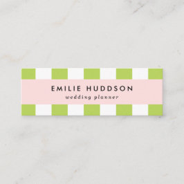 Minitarjeta De Visita Rayas verdes, rayas blancas, patrón rayado