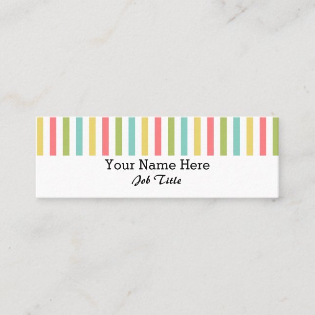 Minitarjeta De Visita Rayo de brillo Banda blanca clásica delgada (Anverso)