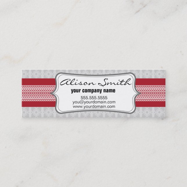 Minitarjeta De Visita Red and grey tag (Anverso)