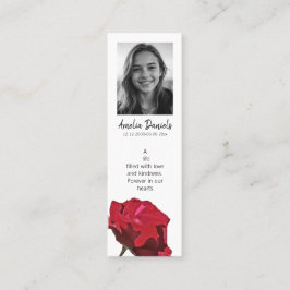 Minitarjeta De Visita Red Rose Funeral Mini Bookmark Card