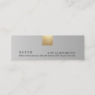 Minitarjeta De Visita Referencia de acento dorado elegante y moderno