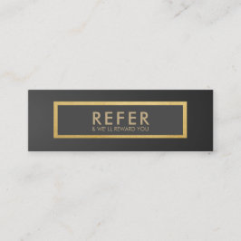 Minitarjeta De Visita Referencia de lujo de gradiente gris negro minimal