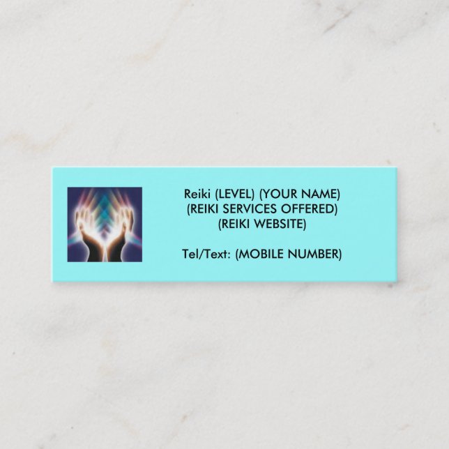 Minitarjeta De Visita Reiki/cura (Anverso)