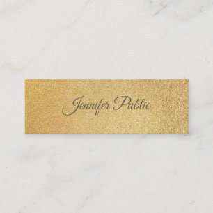 Minitarjeta De Visita Relieve metalizado dorado brillante moderno planti
