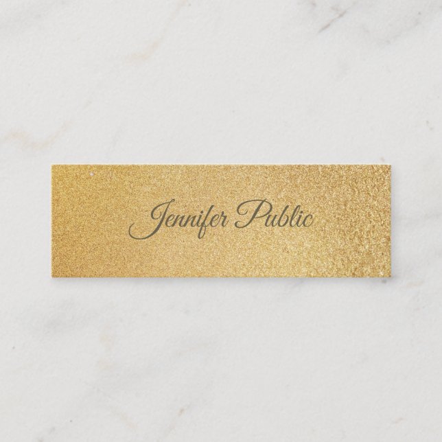 Minitarjeta De Visita Relieve metalizado dorado brillante moderno planti (Anverso)