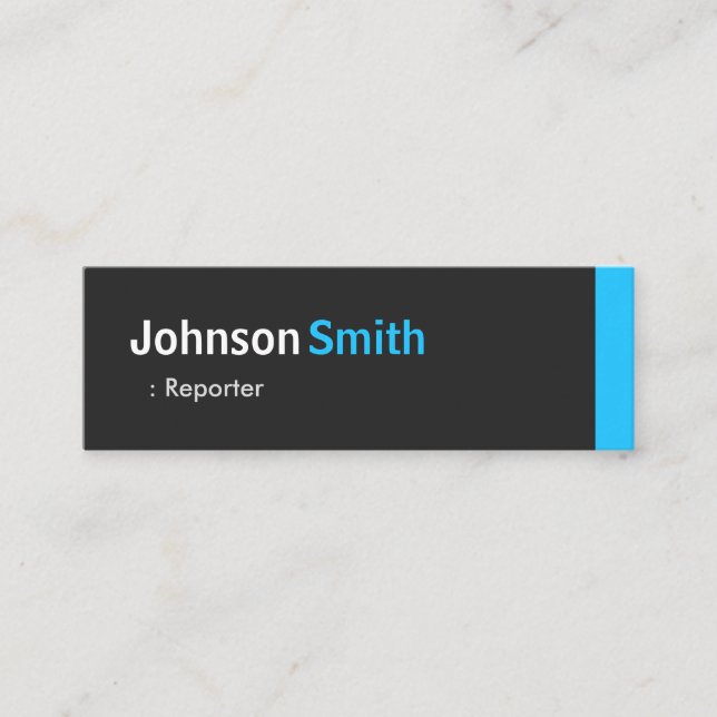 Minitarjeta De Visita Reportero - Personal Aqua Blue Mini (Anverso)