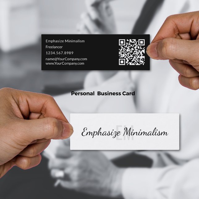 Minitarjeta De Visita Resaltar el minimalismo Iniciales simples (Emphasize Minimalism Simple Initials Mini Business Card)