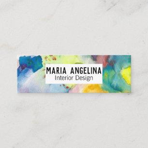 Minitarjeta De Visita Resumen de la acuarela COLORIDA moderna