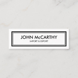 Minitarjeta De Visita Retro Black White Profesional Elegante Minimalista