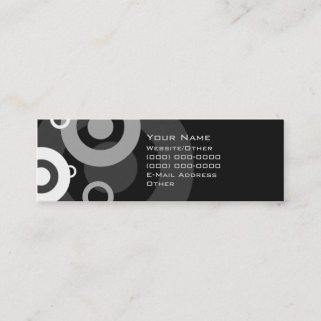 Minitarjeta De Visita Retro blanco y negro (Anverso)