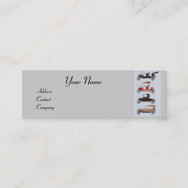 Minitarjeta De Visita RETRO CARS 2- Reparaciones automáticas, automoción (Anverso)